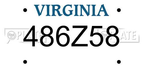 486Z58 Virginia License Plate