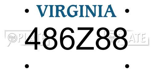 486Z88 Virginia License Plate