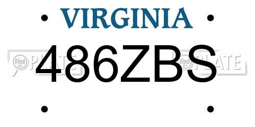 486ZBS Virginia License Plate
