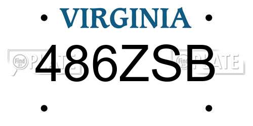 486ZSB Virginia License Plate