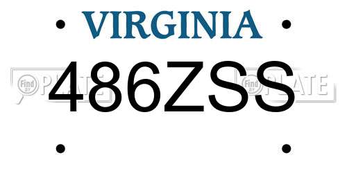 486ZSS Virginia License Plate