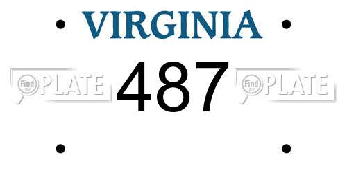 487 Virginia License Plate