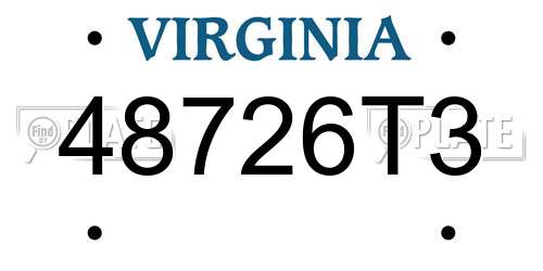48726T3 Virginia License Plate