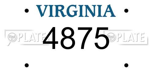 4875 Virginia License Plate