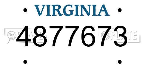 4877673 Virginia License Plate