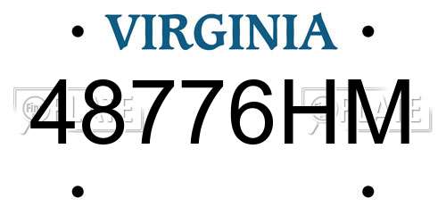 48776HM Virginia License Plate