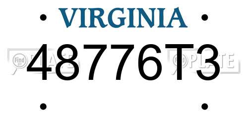 48776T3 Virginia License Plate