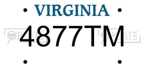 4877TM Virginia License Plate