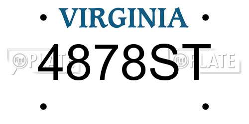 4878ST Virginia License Plate