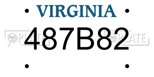 487B82 Virginia License Plate