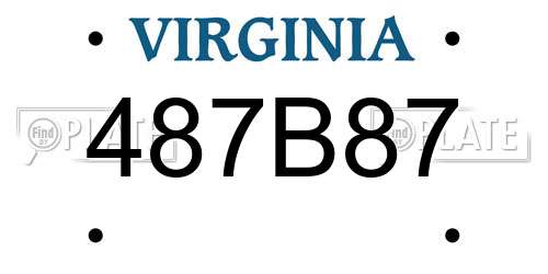 487B87 Virginia License Plate