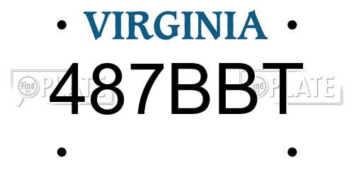 487BBT Virginia License Plate