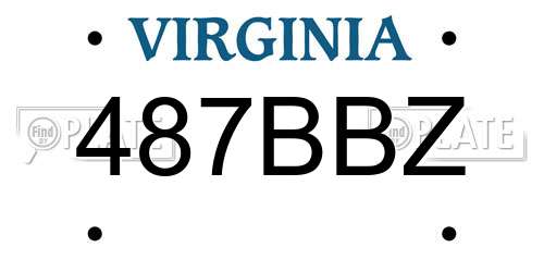 487BBZ Virginia License Plate