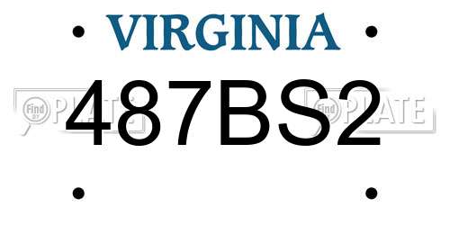 487BS2 Virginia License Plate