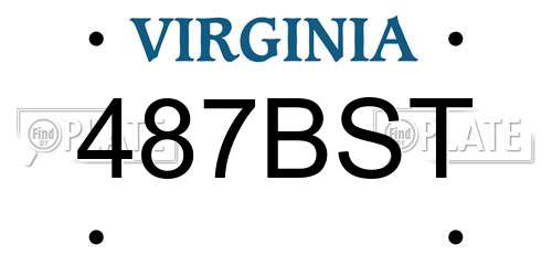 487BST Virginia License Plate