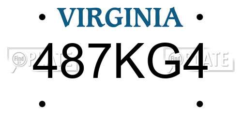 487KG4 Virginia License Plate