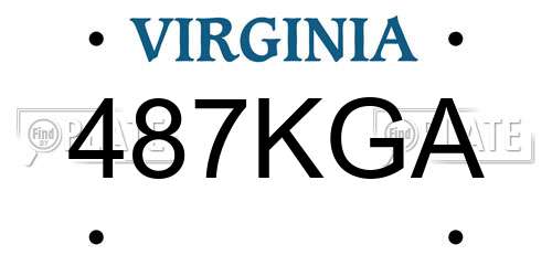487KGA Virginia License Plate