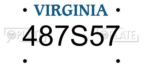 487S57 Virginia License Plate