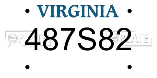 487S82 Virginia License Plate