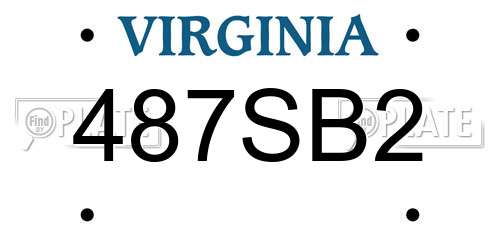 487SB2 Virginia License Plate