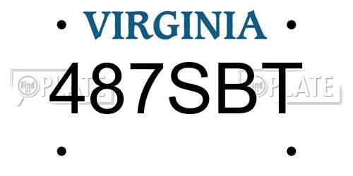 487SBT Virginia License Plate