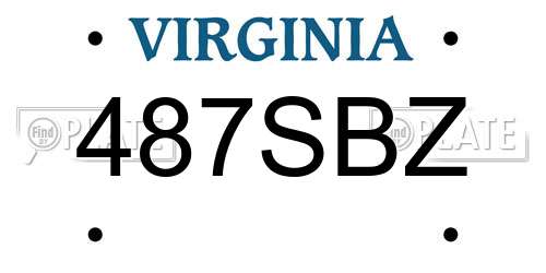 487SBZ Virginia License Plate