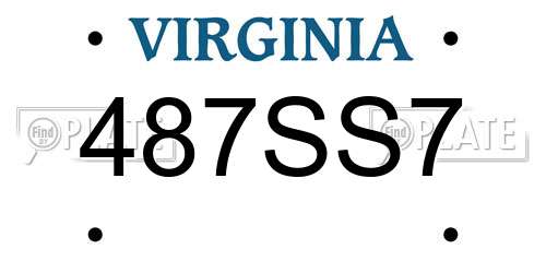 487SS7 Virginia License Plate