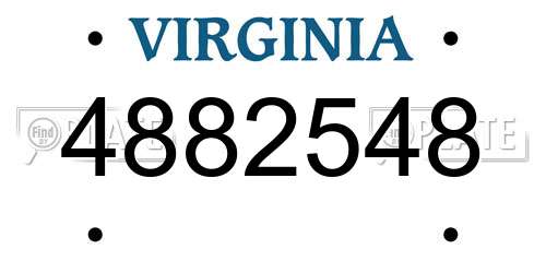 4882548 Virginia License Plate