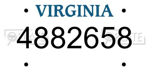 4882658 Virginia License Plate
