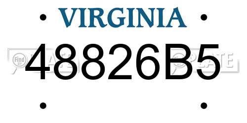 48826B5 Virginia License Plate