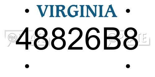 48826B8 Virginia License Plate