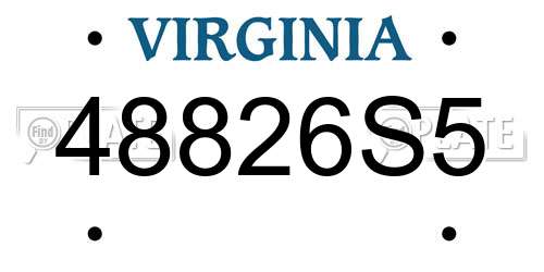 48826S5 Virginia License Plate