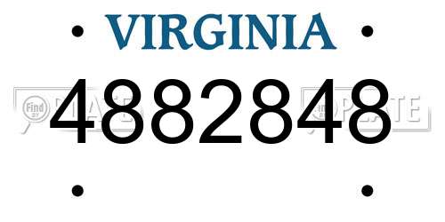 4882848 Virginia License Plate