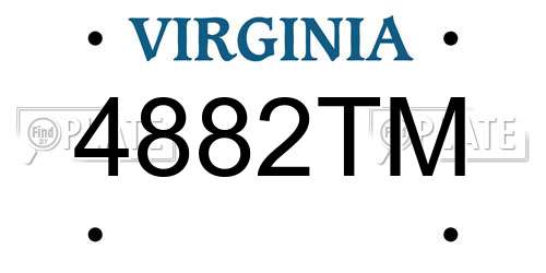 4882TM Virginia License Plate