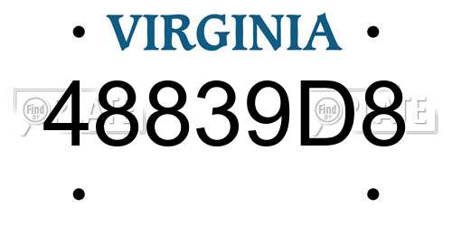 48839D8 Virginia License Plate
