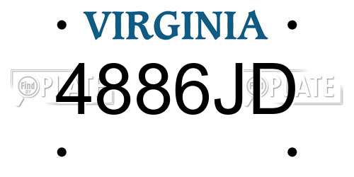 4886JD Virginia License Plate