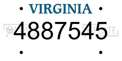 4887545 Virginia License Plate