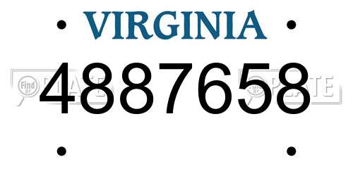 4887658 Virginia License Plate