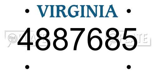 4887685 Virginia License Plate