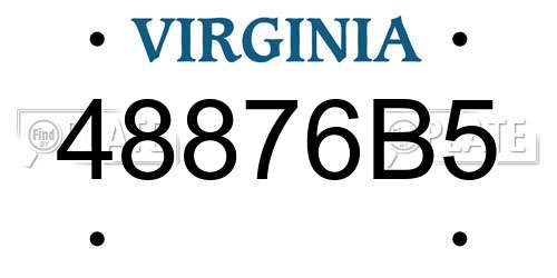 48876B5 Virginia License Plate