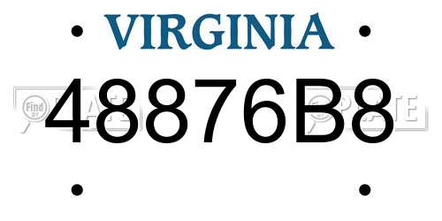 48876B8 Virginia License Plate
