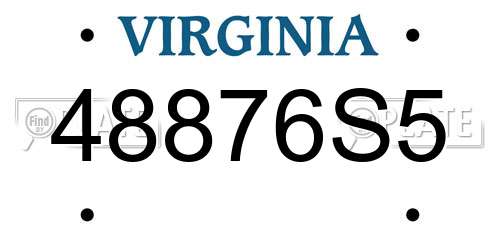 48876S5 Virginia License Plate