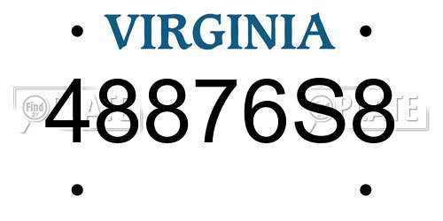 48876S8 Virginia License Plate