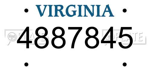 4887845 Virginia License Plate