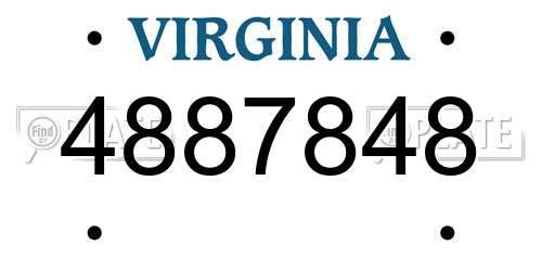 4887848 Virginia License Plate