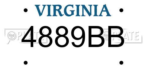 4889BB Virginia License Plate