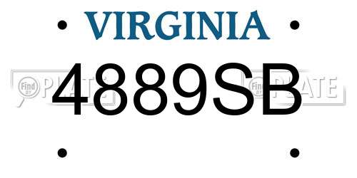 4889SB Virginia License Plate