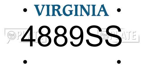 4889SS Virginia License Plate