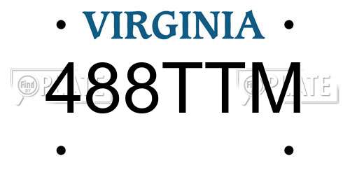 488TTM Virginia License Plate
