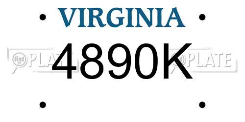 4890K Virginia License Plate